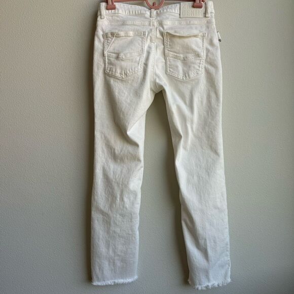 Zadig & Voltaire Ava Denim Straight Slim Fray Ankle Jeans Judo White Size 26 - Picture 7 of 10